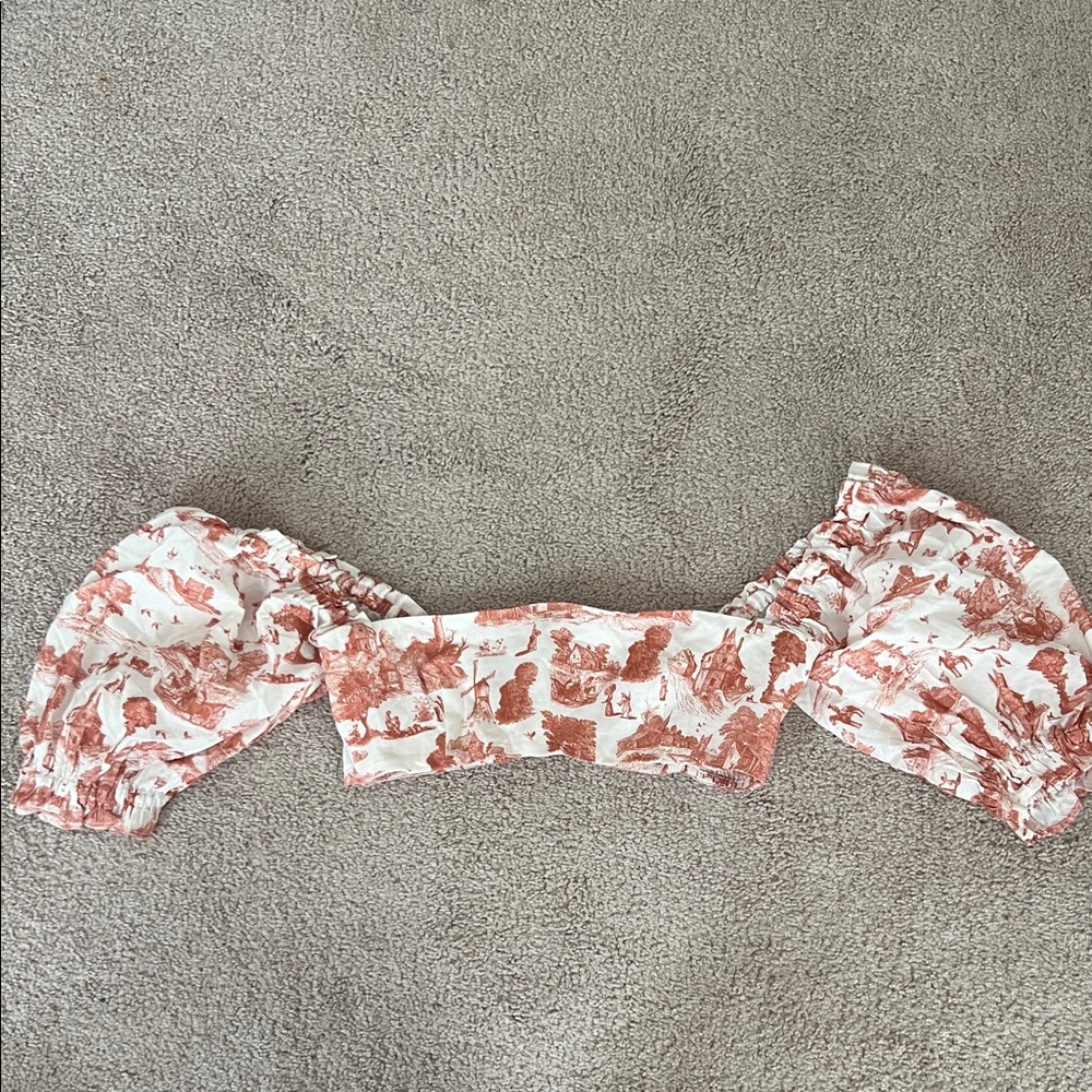 WeWoreWhat Red and White Patterned Top